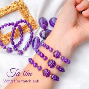 Vòng thạch anh tím mix